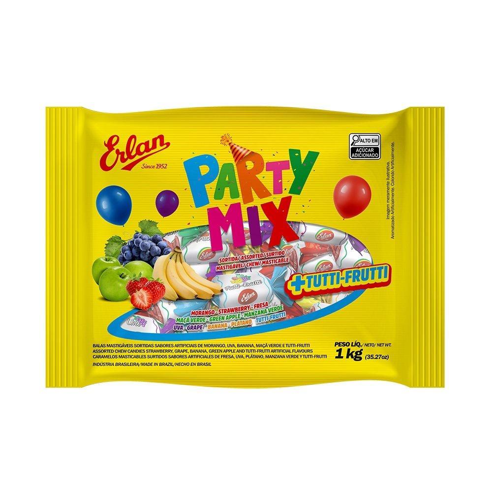 Bala Erlan Mastigável Party Mix Sortida 1Kg