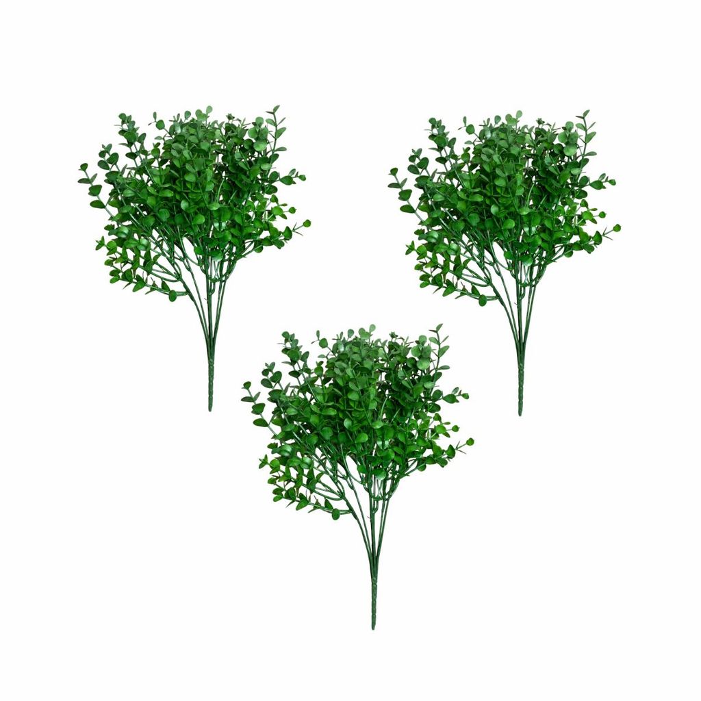 Kit 3 Planta Artificial Decorativa Buquê Folhas De Eucalipto