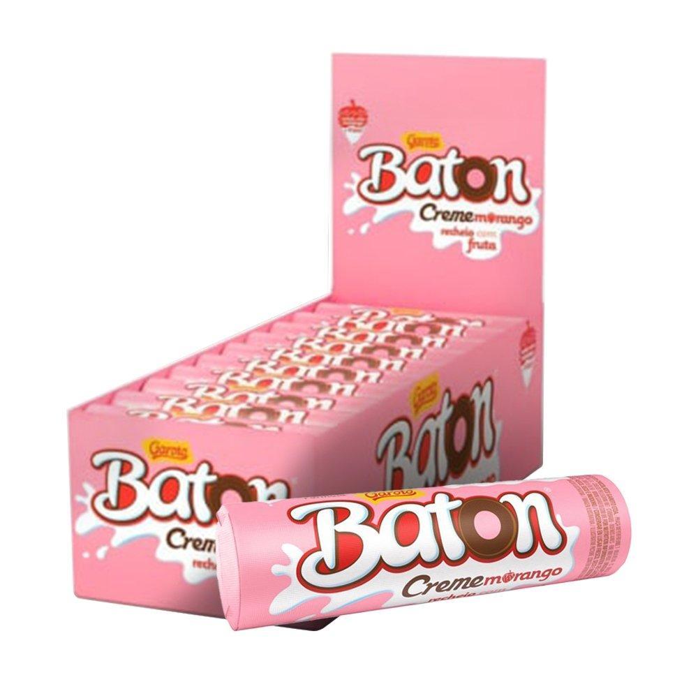 Chocolate Garoto Baton Recheado Morango Creme 16g - 30 unidades
