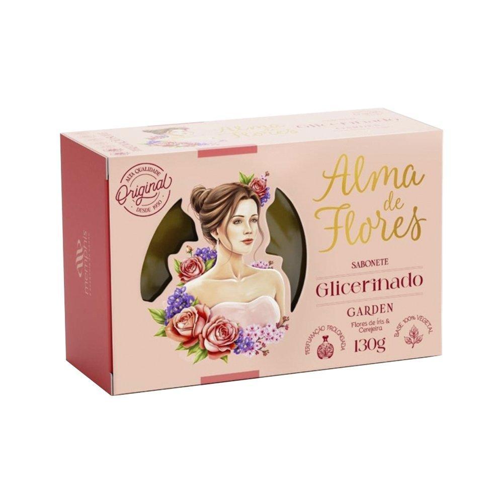 Sabonete Alma De Flores Glicerinado Garden 130g - Embalagem com 12 Unidades