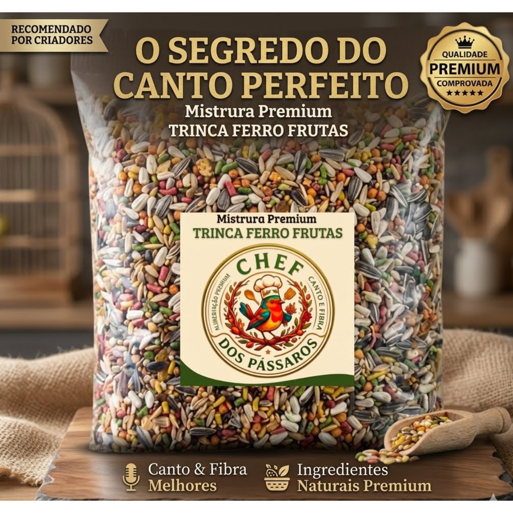 Mistura TRINCA FERRO CHEF dos PÁSSAROS Pixarro Ração