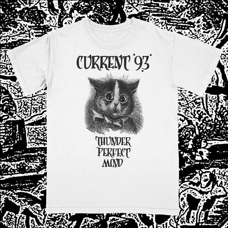 Music.Soul Camiseta Unissex Current 93 Banda Neofolk Estampa Thunder Perfect Mind Moderna Atemporal Estilosa Casual