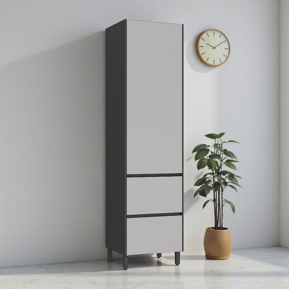 Paneleiro/Dispenseiro 2 Portas 1 Gaveta Altura 230cm 100% MDF Dobradiça Slow Motion Lúmina Itatiaia