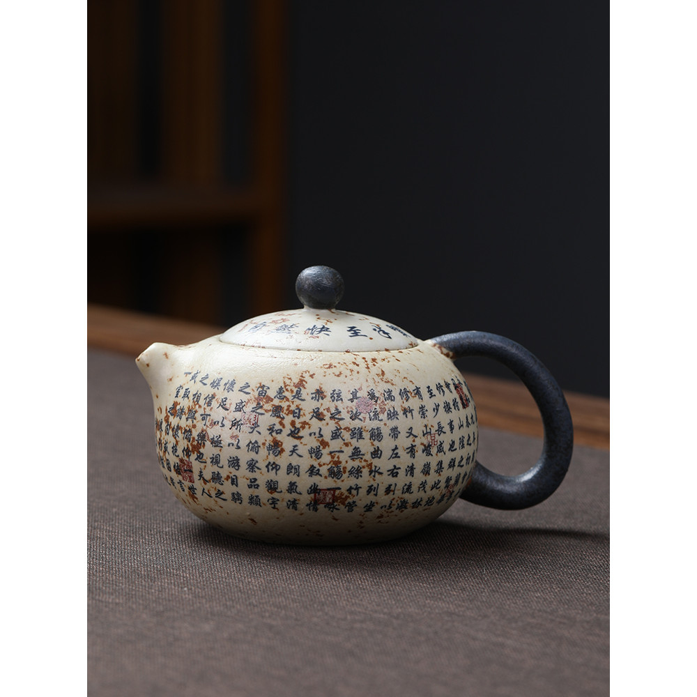 Flint orquídea vermelha pavilhão Xu Xishi pote Retro cerâmica bule chá fazendo doméstico com filtro único pote Kung Fu c