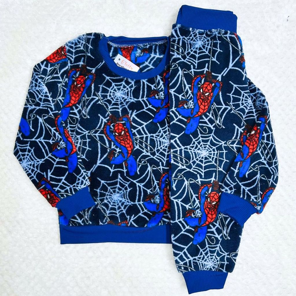Conjunto Pijama Infantil Premium Fleece Pelúcia Ted Quentinho Menino para o inverno