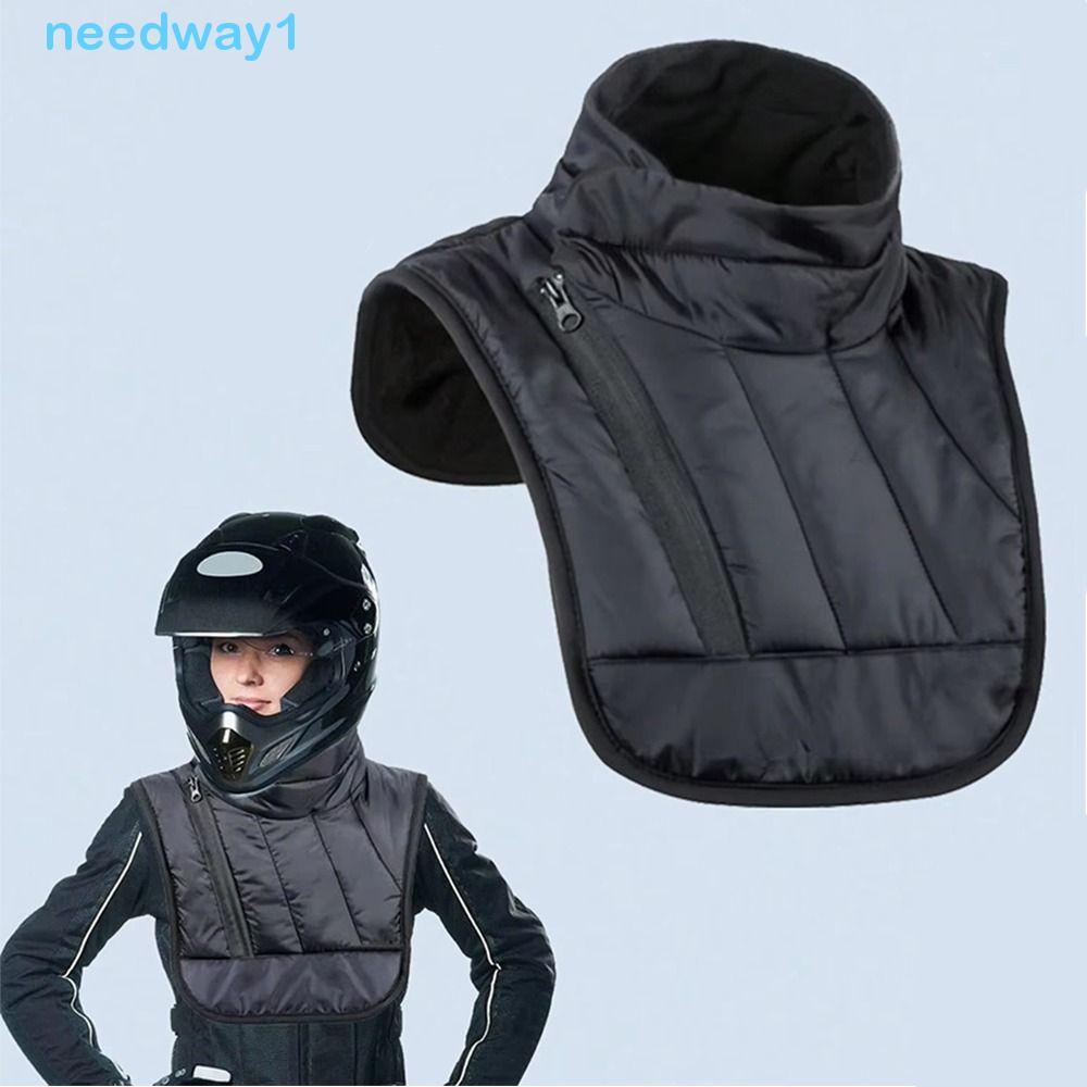 NEEDWAY Aquecedor De Pescoço Para Motocicleta De Inverno , Colete De Ombro Engrossado Ajustável , Lenço Protetor Curto/L