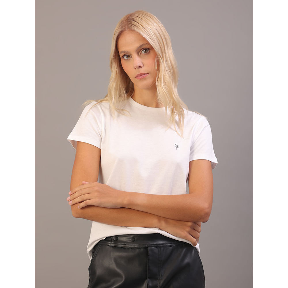 Camiseta Manga Curta Logo Ômega Calvin Klein Jeans - Branco