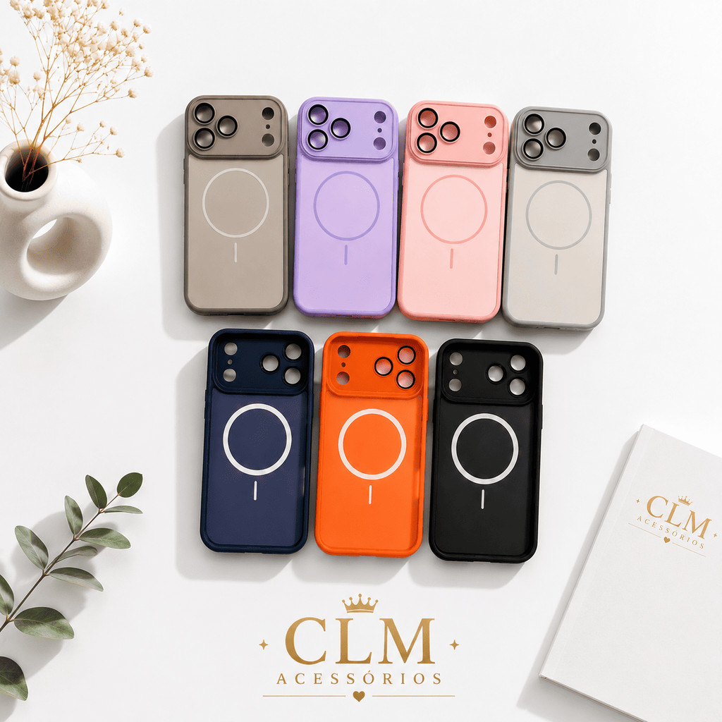 Capa Silicone Premium iP 11 ao 17 Pro Max MagSafe Não Gruda Fiapos