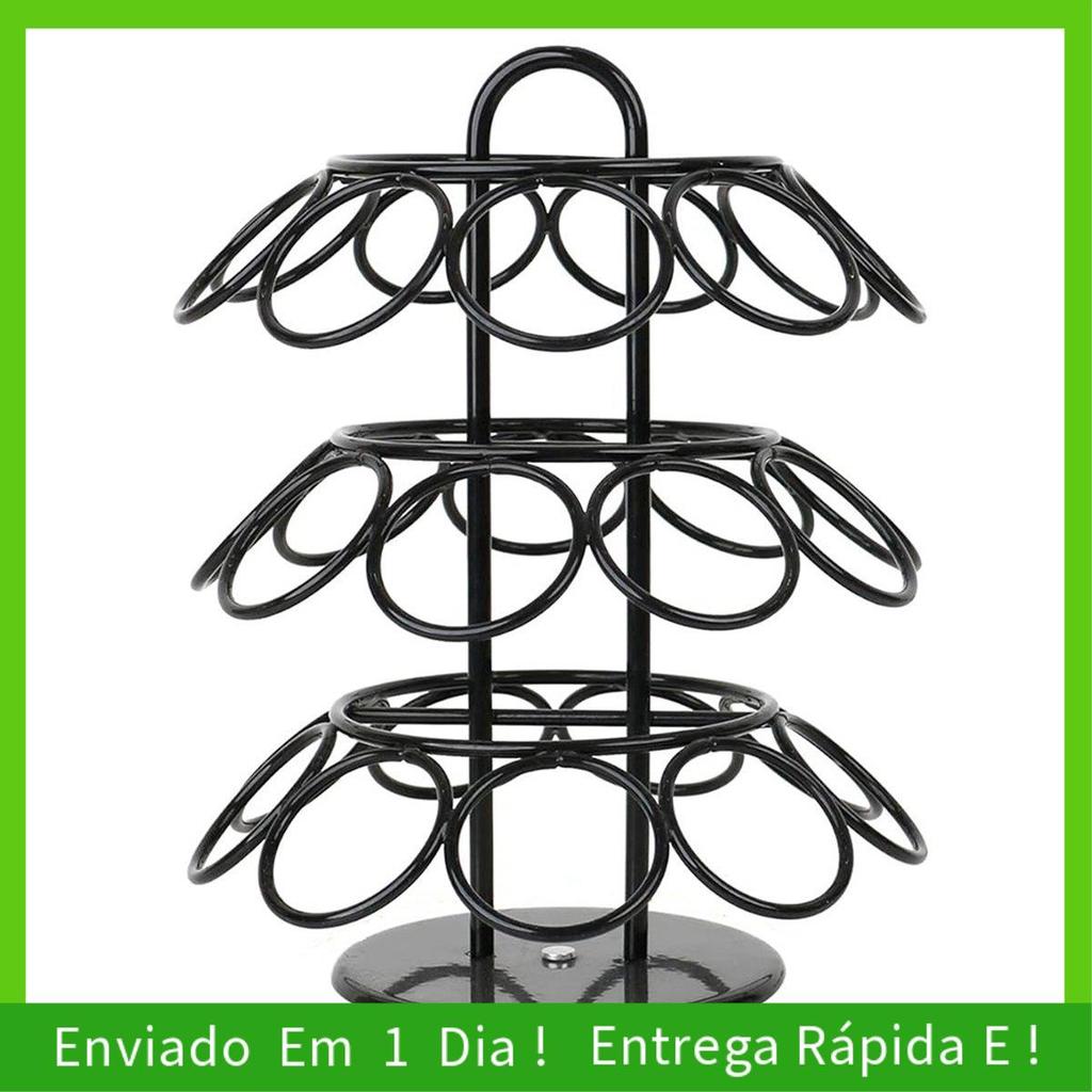 - joyce Spins Suporte Para Cápsulas De Café De 360 Graus Compatível Com Copos K (27) , Preto