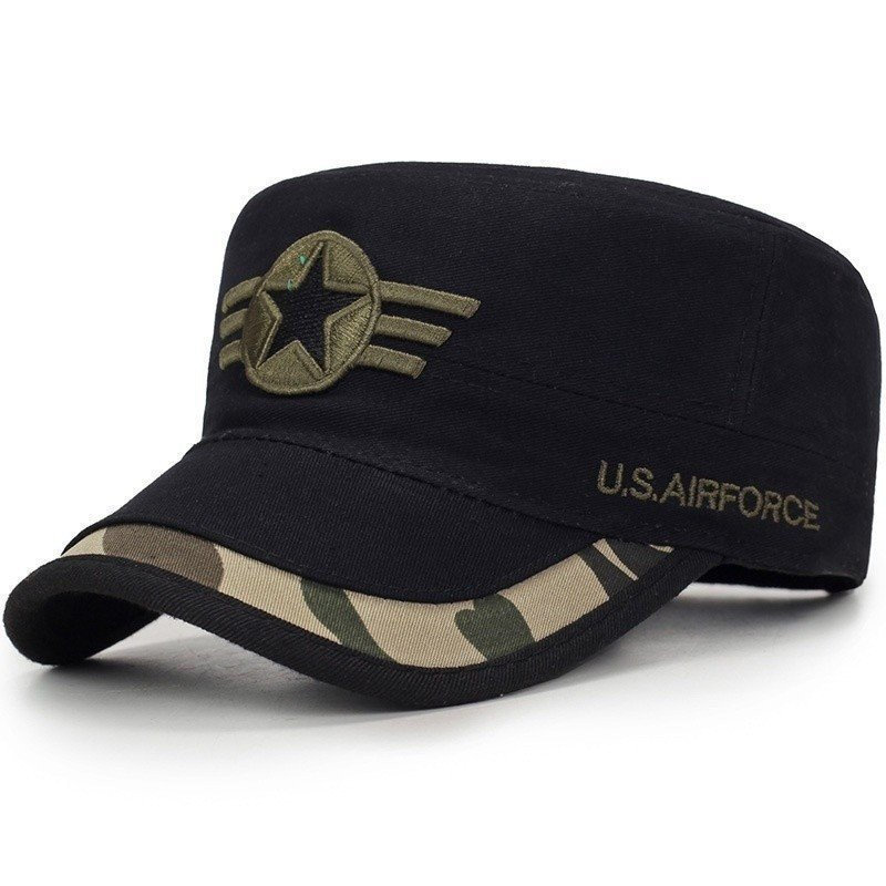 Boné de Algodão Estilo Militar Masculino com Estrelas de Cinco Pontas Camuflado Gorras UXOL
