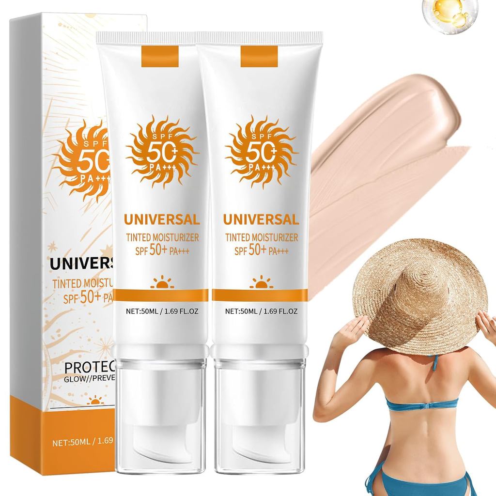 Protetor Solar Facial com Cor FPS 50, Protetor Solar Universal com Cor, Protetor Facial Hidratante, Essência Solar