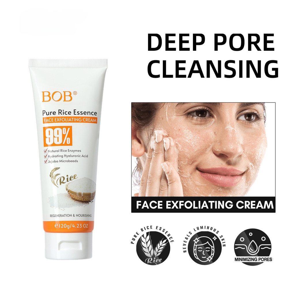 Esfoliante facial para limpeza profunda de poros, hidratante não irritante, esfoliante facial, creme para pele morta