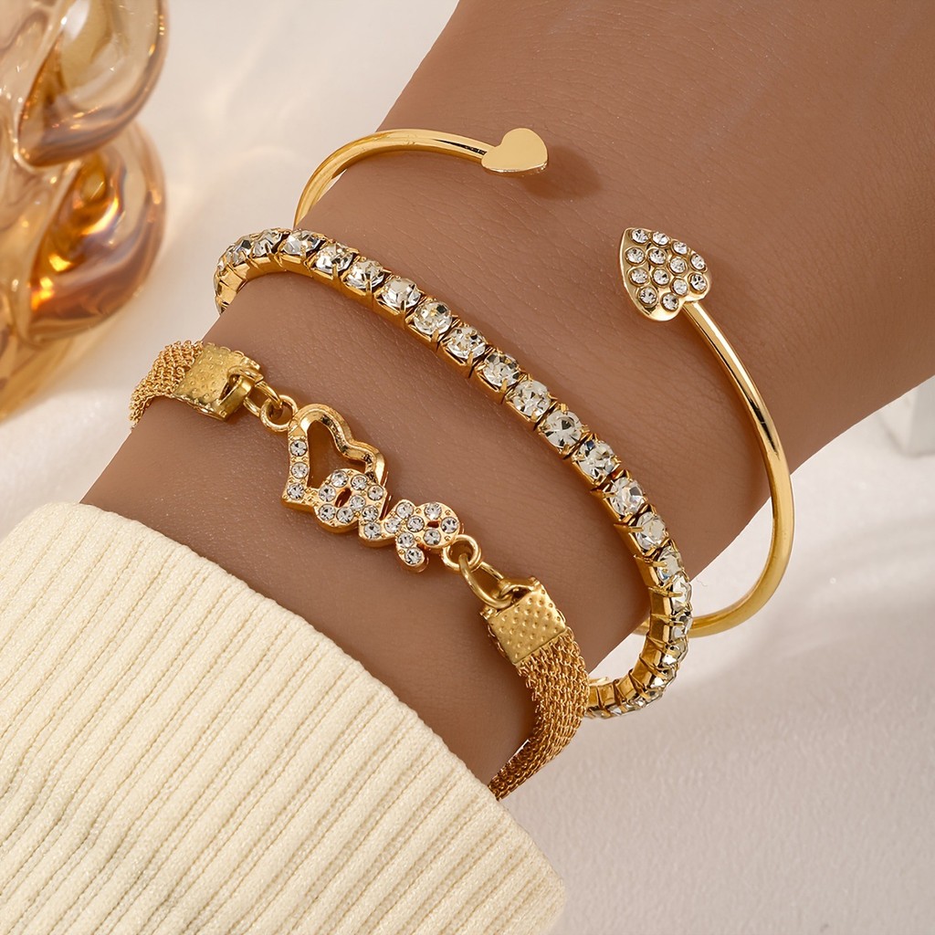 Diamante borboleta amor pulseira jóias acessórios conjunto liga nicho High-End jóias femininas