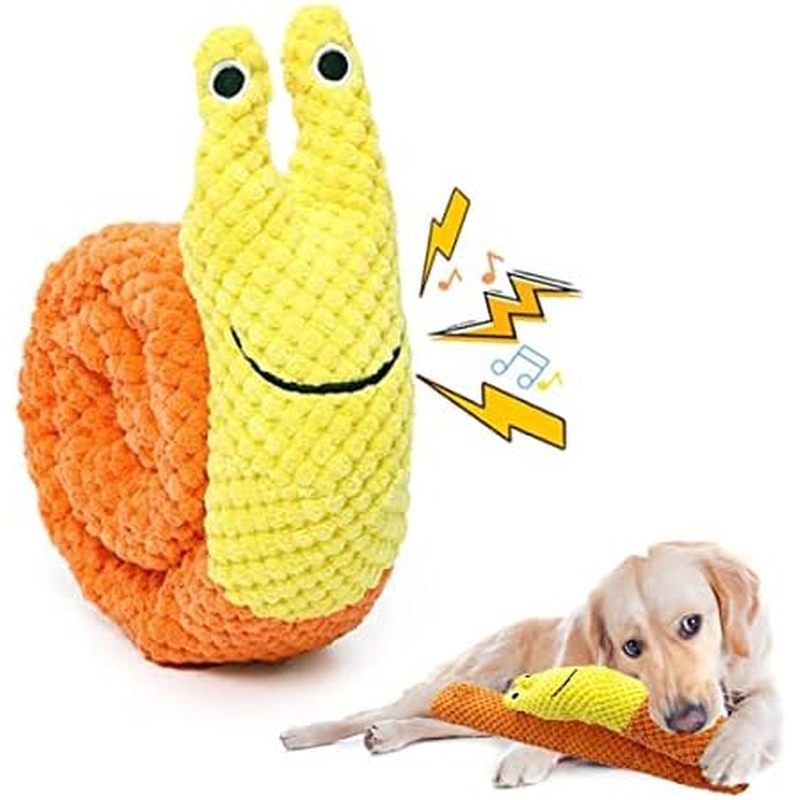 Brinquedos De Quebra-Cabeça Para Cães Snuffle , Dog Toy Snail-Interativos Cachorros Pelúcia Que Rangem Treinamento De In