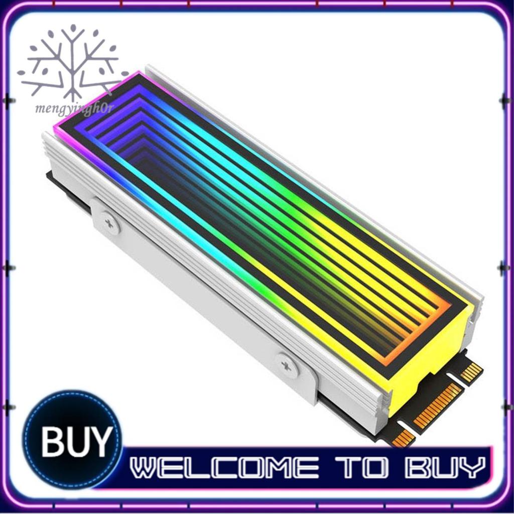 2280 SSD M2 Radiador PC RGB M . 2 Nvme Cooler Dissipador De Calor Efeito Abismo Infinito Prata