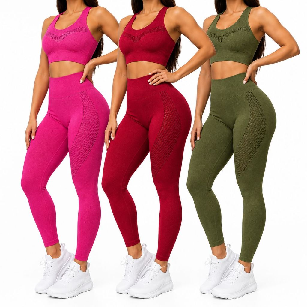 Kit 3 Conjunto Academia Feminino Legging Modeladora Top Fitness Confortável