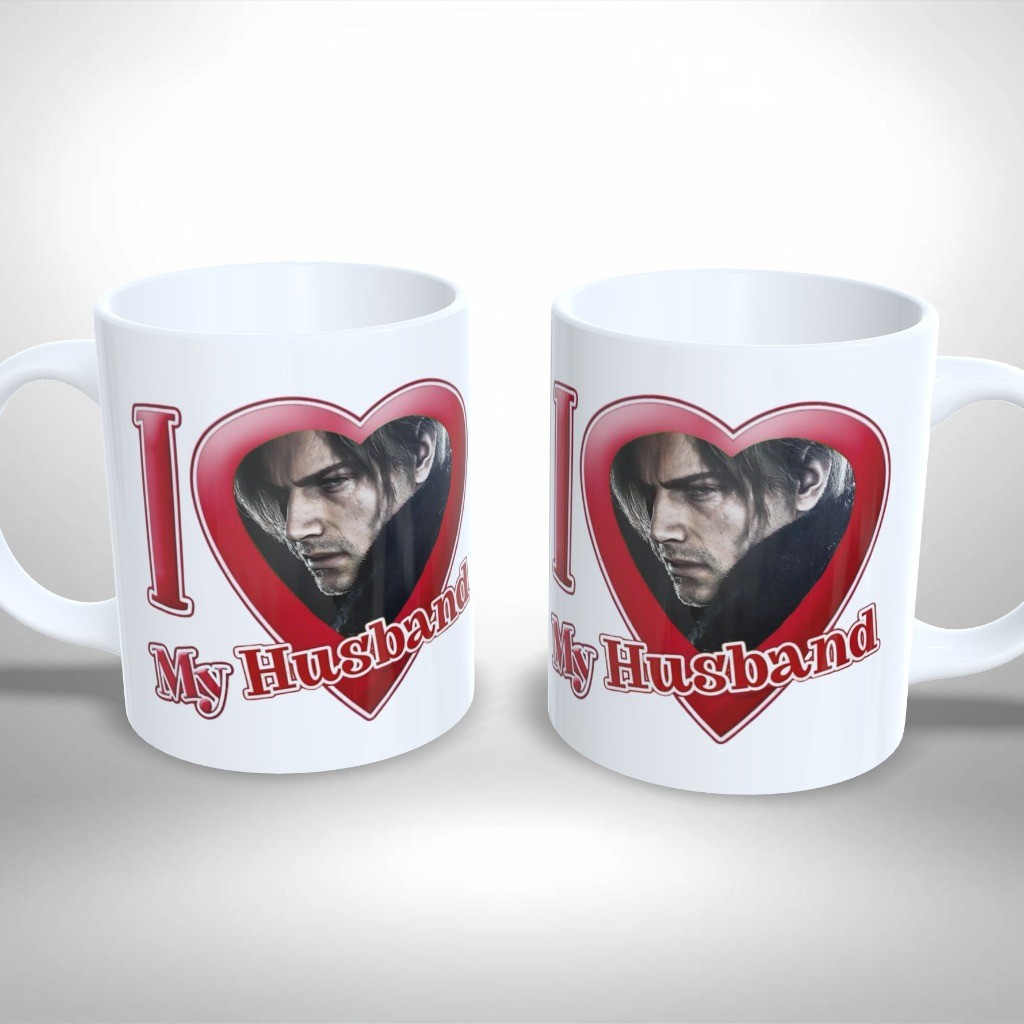 Caneca Personalizada - LOVE MY HUSBAND Leon S. Kennedy Resident Evil Requiem