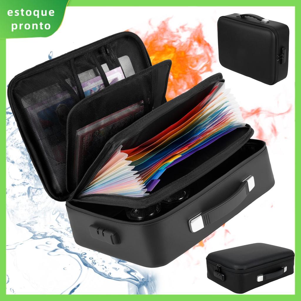 Organizador De Arquivos À Prova De Fogo Com Trava 5200 ° Caixa De Documentos F Hard Shell Bolso E Pasta De Arquivo SHOPS