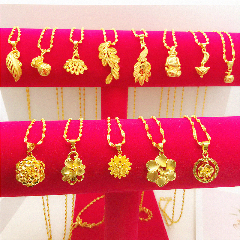 Novo estilo imitação de ouro vietnã areia colar de ouro feminino japonês coreano Popular moeda europeia jóias banhado a 