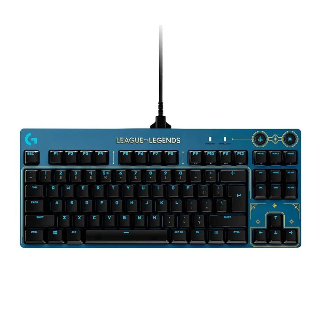 TECLADO MECANICO GAMER LOGITECH G PRO GX EDICAO LEAGUE OF LEGENDS SWITCH BROWN 920-010533