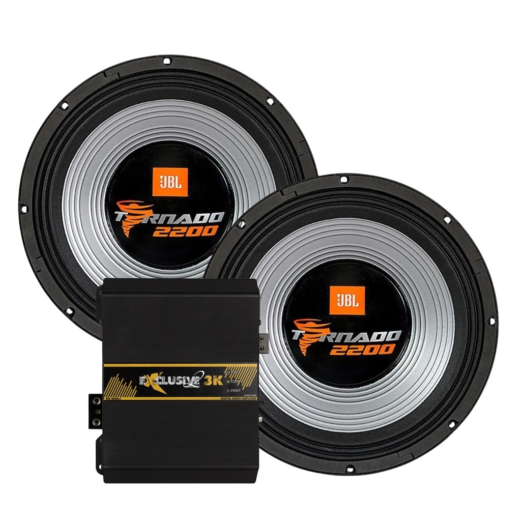 Kit 2 Woofer Jbl Tornado 15swt2200 15 polegadas 1100 Wrms + Modulo Exclusive Xa3000 1 Canal 2 Ohms