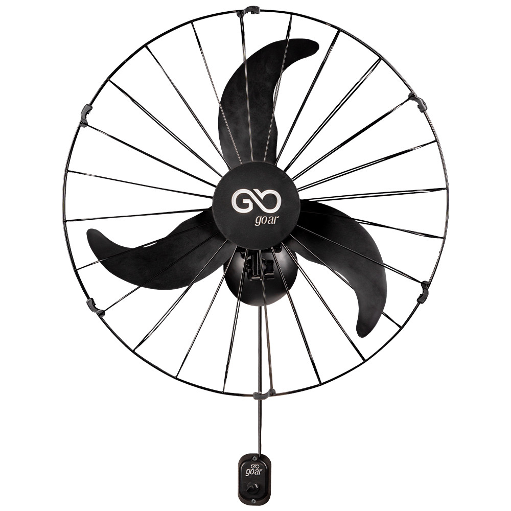 Detalhes do Ventilador de Parede Oscilante Preto 60cm Goar 127V ou 220V 3 Pás Silencioso 150W