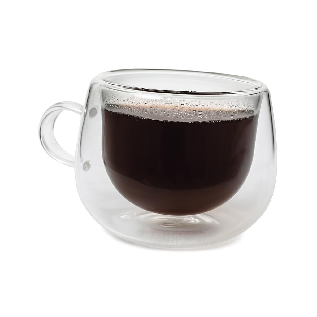 Kit 2 Xícaras Vidro Borossilicato para Café Cha Sucos com Parede Dupla 150 ml