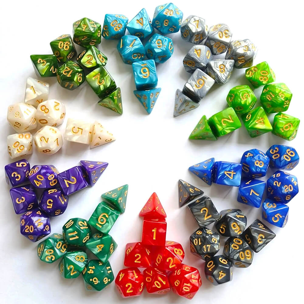 Kit 7 Dados Marmorizados PROMO - Kit para RPG D&D Pathfinder Várias Cores Dungeons and Dragons Jogos de Tabuleiro em Oferta na Shopee