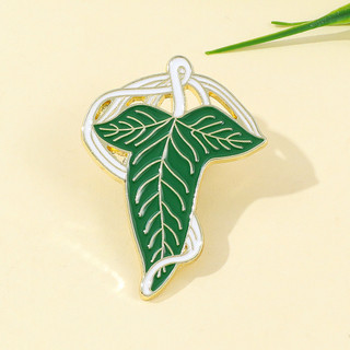 Acessórios de Filme Distintivo de Metal Senhor dos Anéis Exquisito Broche de Folha Verde de Elfo Acessórios de Mochila