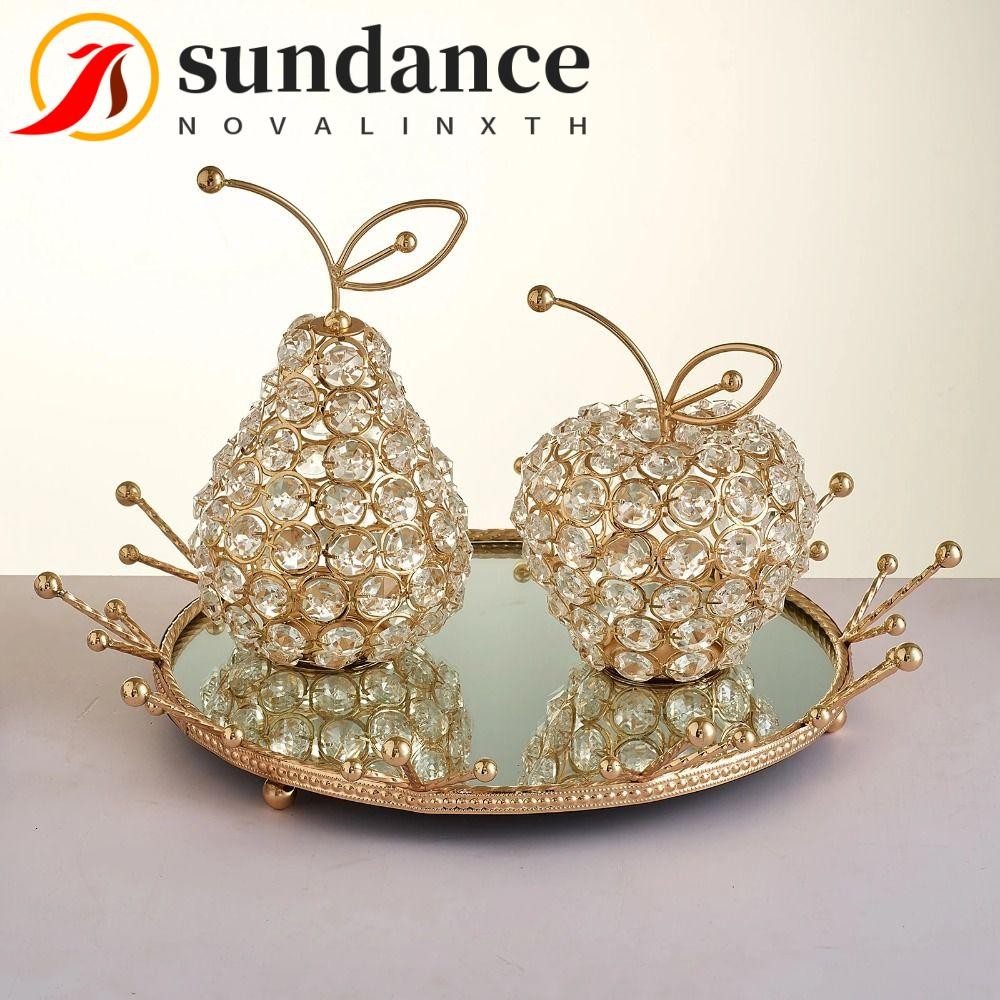 Estatueta De Frutas SUNDANCE , Ornamento De Pêra De Cristal Dourado Artificial De Metal Artesanal em Oferta na Shopee