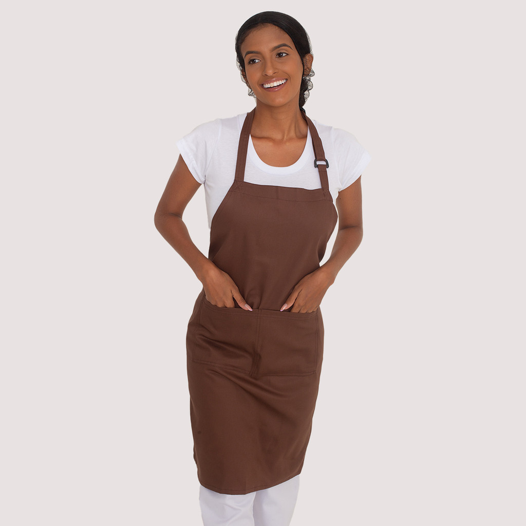 Avental Marrom Brim Cozinha Chef Bar Manicure Atendente Café Padaria Confeitaria Balcão Equipe Buffet