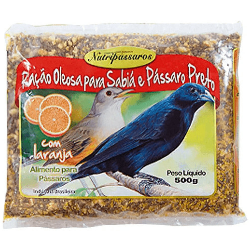 Ração Nutripássaros Sabiá E Passaro Preto Com Laranja - 500g