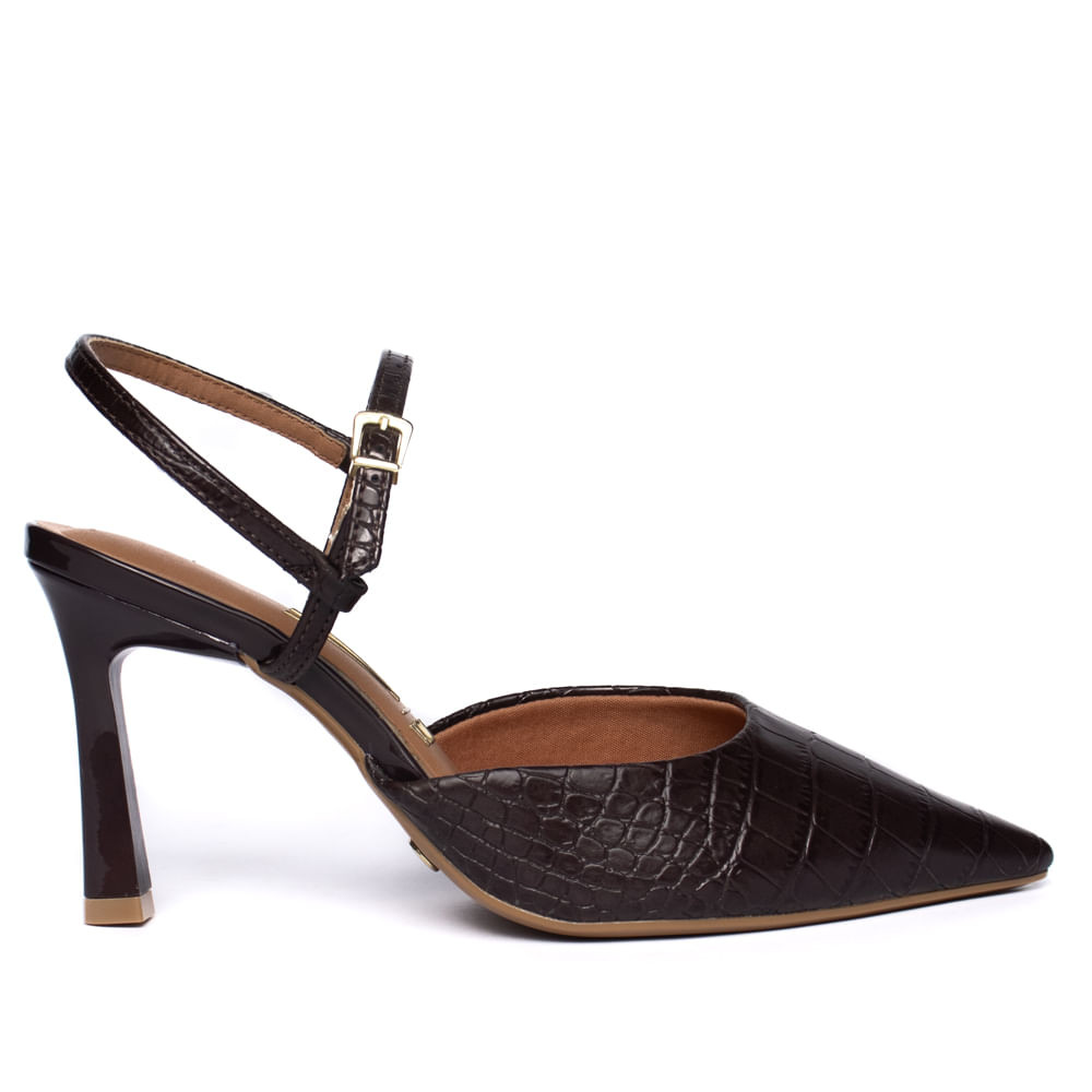 Scarpin Feminino Vizzano Croco Marrom em Oferta na Shopee