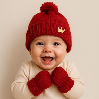 Kit Touca E Luva Tricô Bebê  Recém Nascido Saída Maternidade Menino Menina Enxoval Gorro em Oferta na Shopee