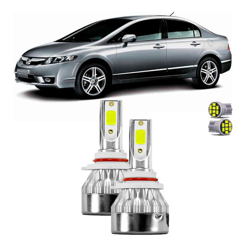Kit Ultra Led New Civic 2007/2011 Farol Alto 20000 Lúmens