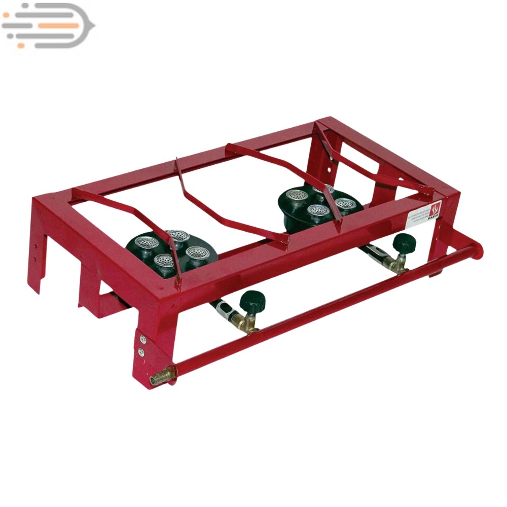 Fogão Semi-Industrial Strada Jr Suzan 2 Bocas Portátil A Gás Vinho Metal Esmaltado Camping Chácara
