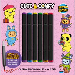 Cute & Comfy Coloring Book for Adults - Bold Easy - Special Edition - Livro de Colorir Adulto