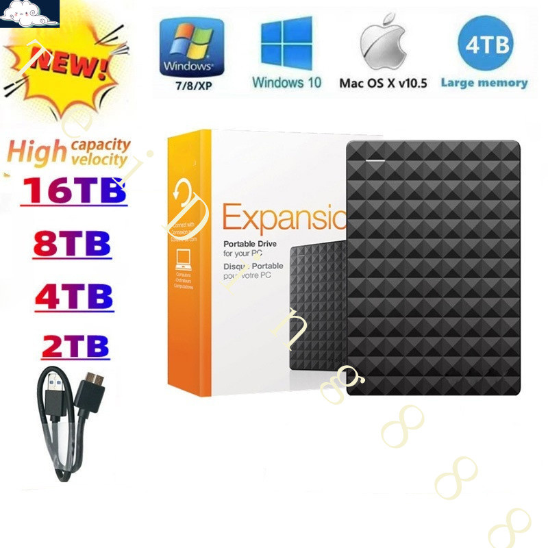 Hd Externo 500GB/2TB/4TB/6TB/8TB/10TB/16TB Expansão USB 3.0 Disco Rígido em Oferta na Shopee