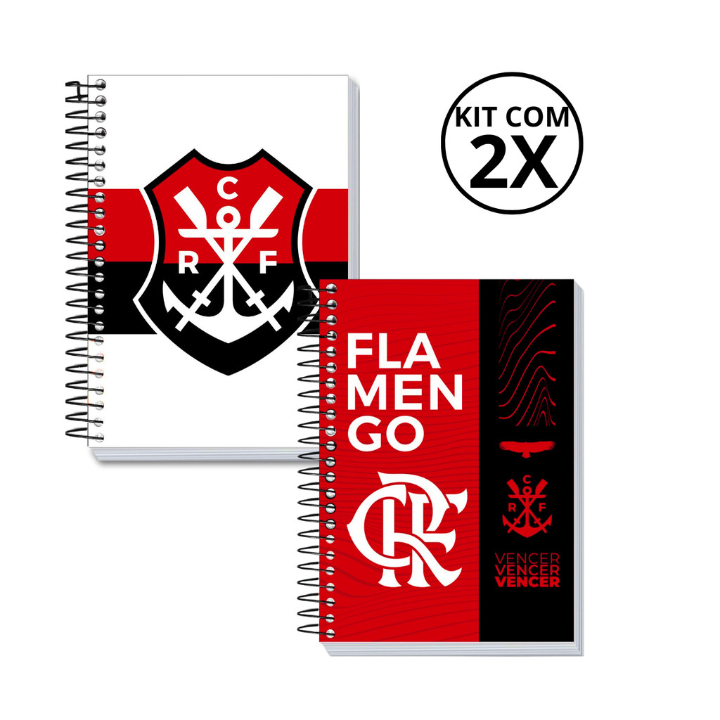 Kit 2 Cadernos 20 Matérias Universitário 320 Folhas Flamengo em Oferta na Shopee