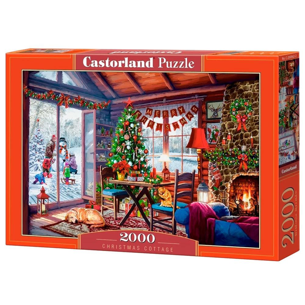 Puzzle 2000 Peças Cabana de Natal - Castorland Importado 2009622 em Oferta na Shopee