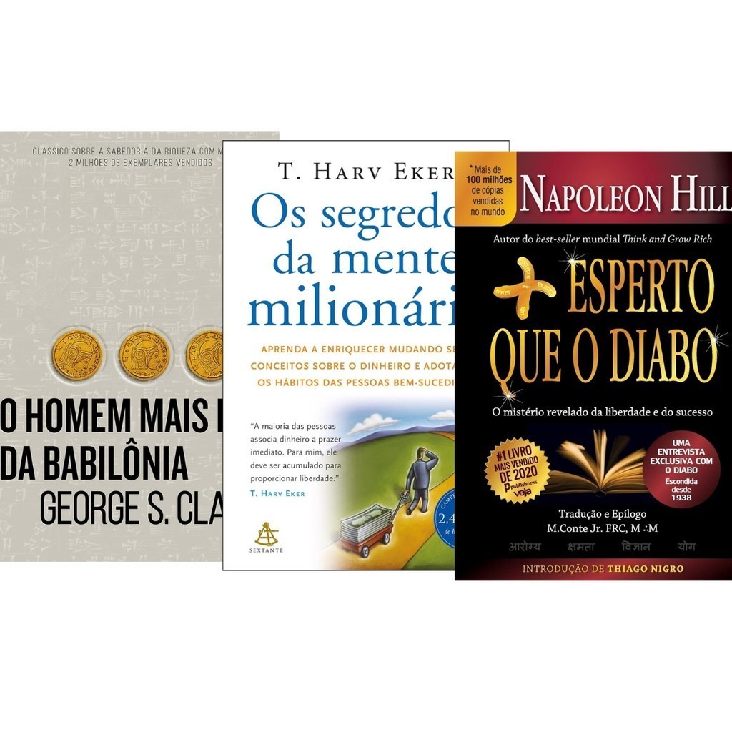 O Homem Mais Rico da Babilônia + Os Segredos da Mente Milionária  + Mais Esperto que o diabo - 3 Livros Físicos