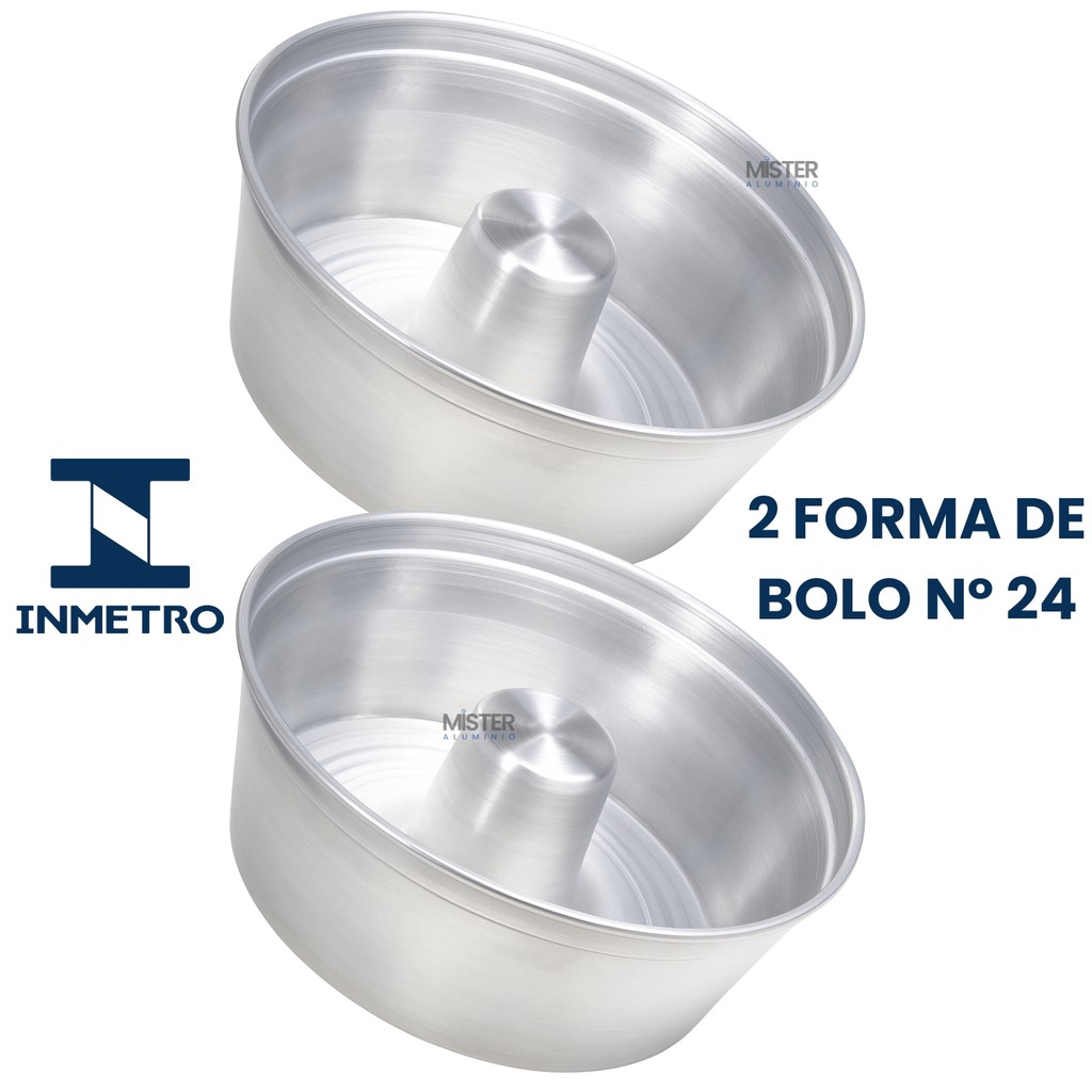 Forma de Bolo de Alumínio 24cm com Furo Central Ideal Para Bolos Caseiros Grandes em Oferta na Shopee