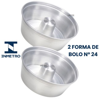 Forma de Bolo de Alumínio 24cm com Furo Central Ideal Para Bolos Caseiros Grandes em Oferta na Shopee