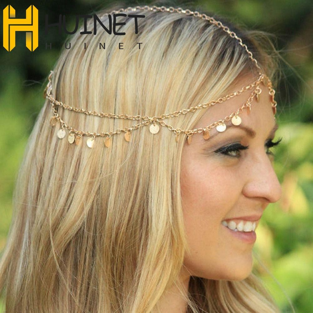 HUINET Bohemia Headbands Borla Multi-Camada Noiva Testa Corrente Hanfu Headwear Doce Moda Argola De Cabelo Casamento em Oferta na Shopee