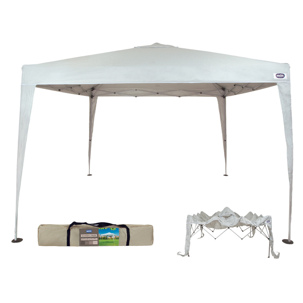 Tenda Sanfonada Gazebo 3x3m Barraca X-Flex Oxford Branc Mor em Oferta na Shopee