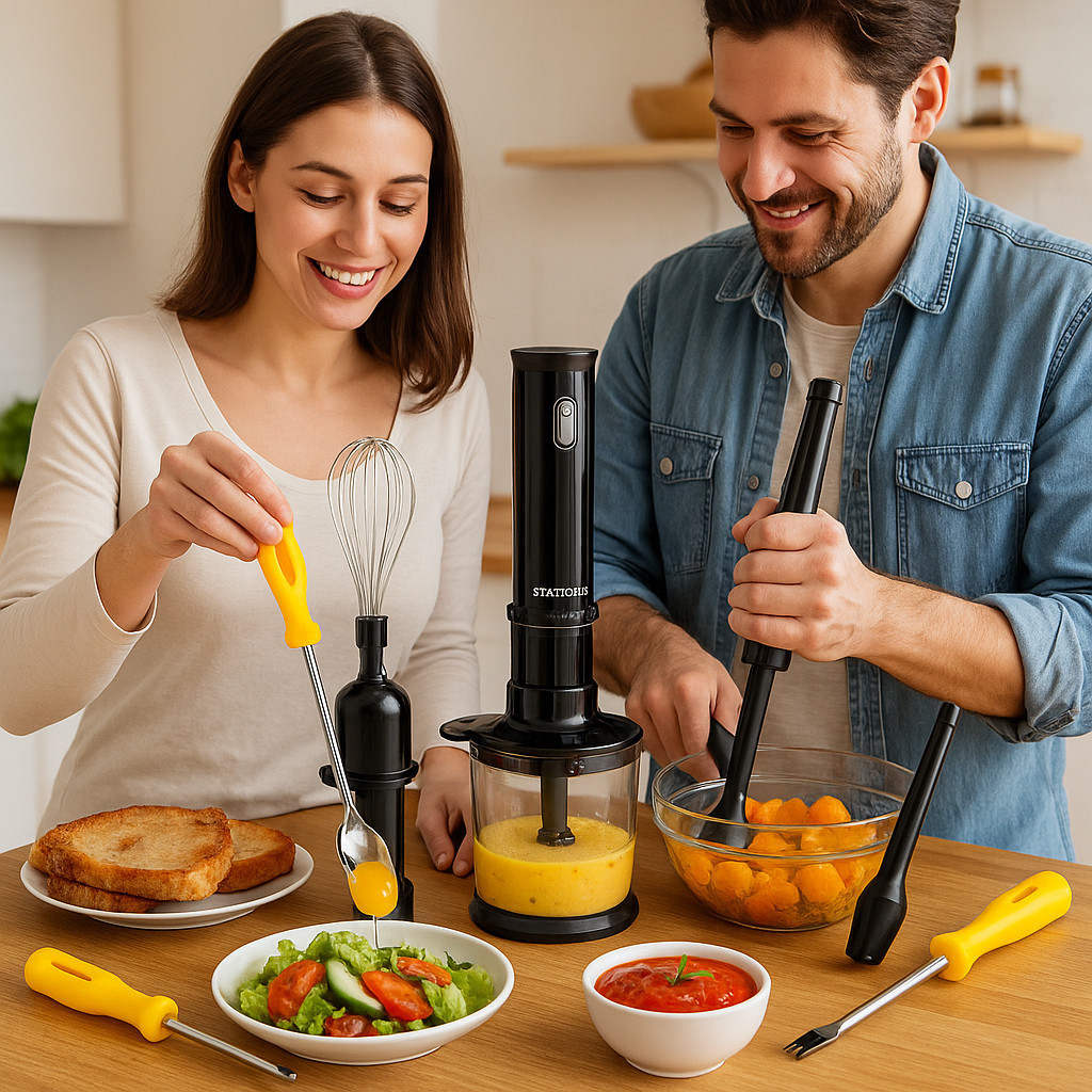 Kit 3 Em 1 Mixer Restaurante Misturador Vitamina Receitas Esmagador Processador Batedor Alimentos