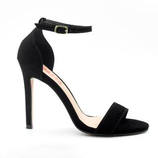 Sandália Zatta Salto Fino Maya Preto Nobuck em Oferta na Shopee