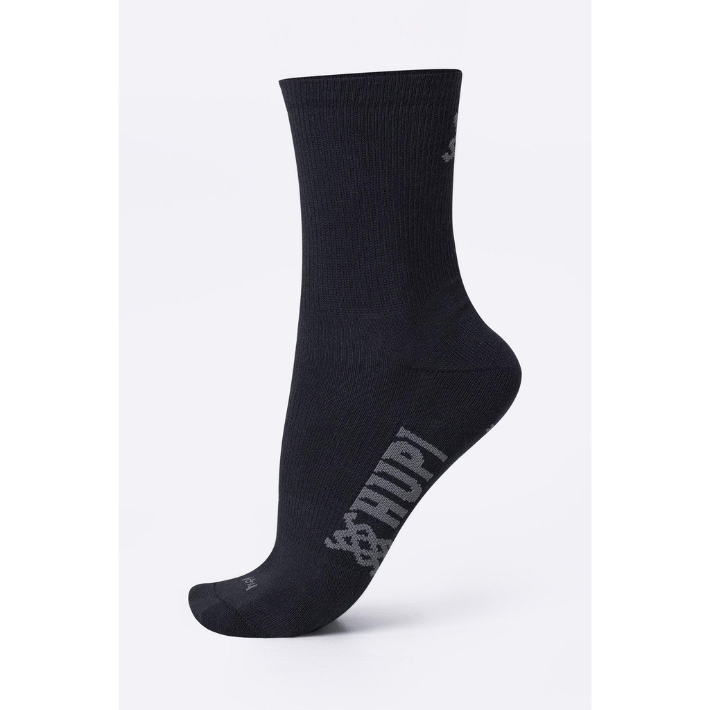 Meia HUPI Casual Cano Longo Algodão Preto em Oferta na Shopee