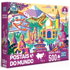 QUEBRA CABEÇA POSTAIS DO MUNDO ÁSIA 500 PEÇAS TOYSTER PUZZLE PAISAGEM TURÍSTICO CHINA JAPÃO TEMPLOS