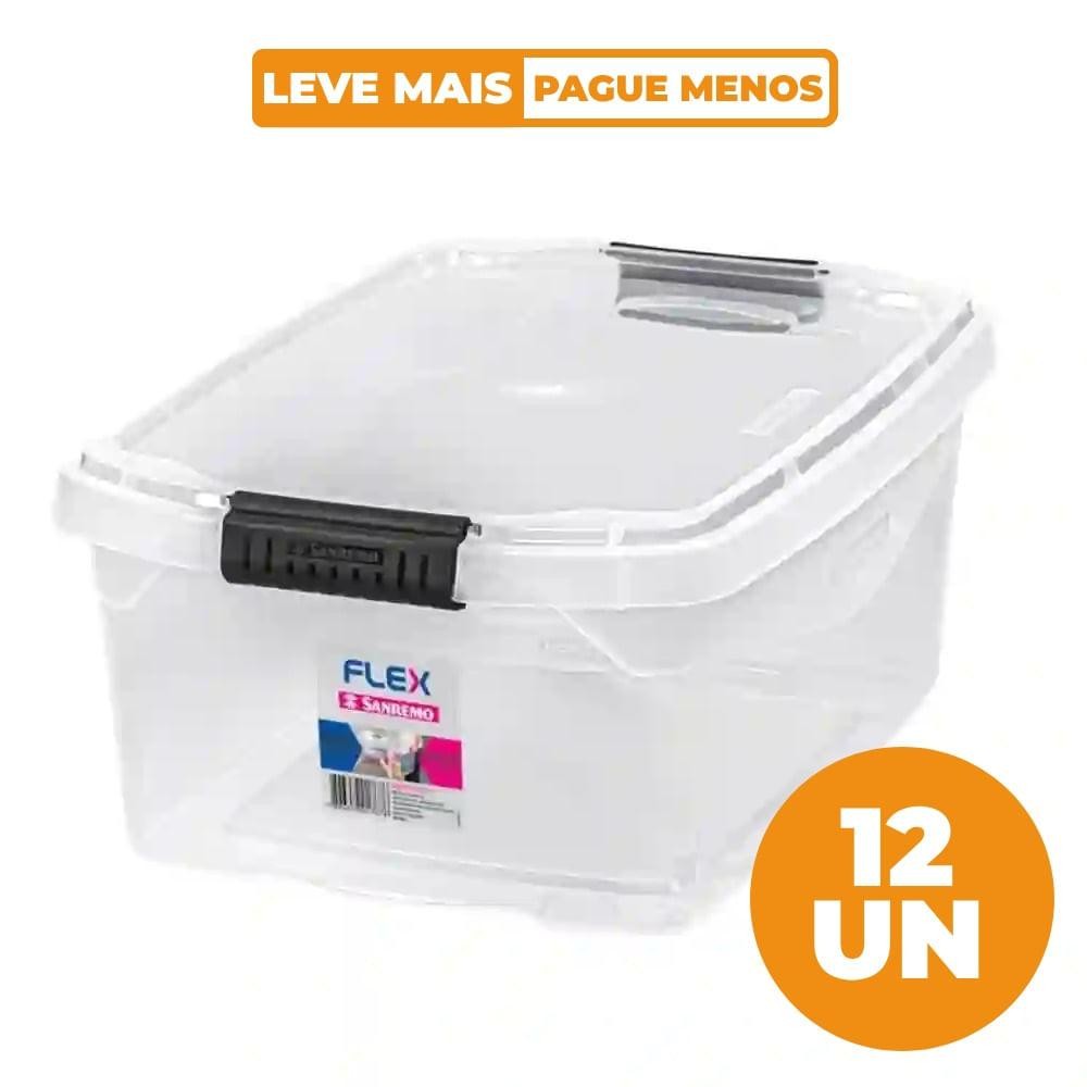 Kit 12 Caixas Organizadoras Plásticas 6L Flex Sanremo